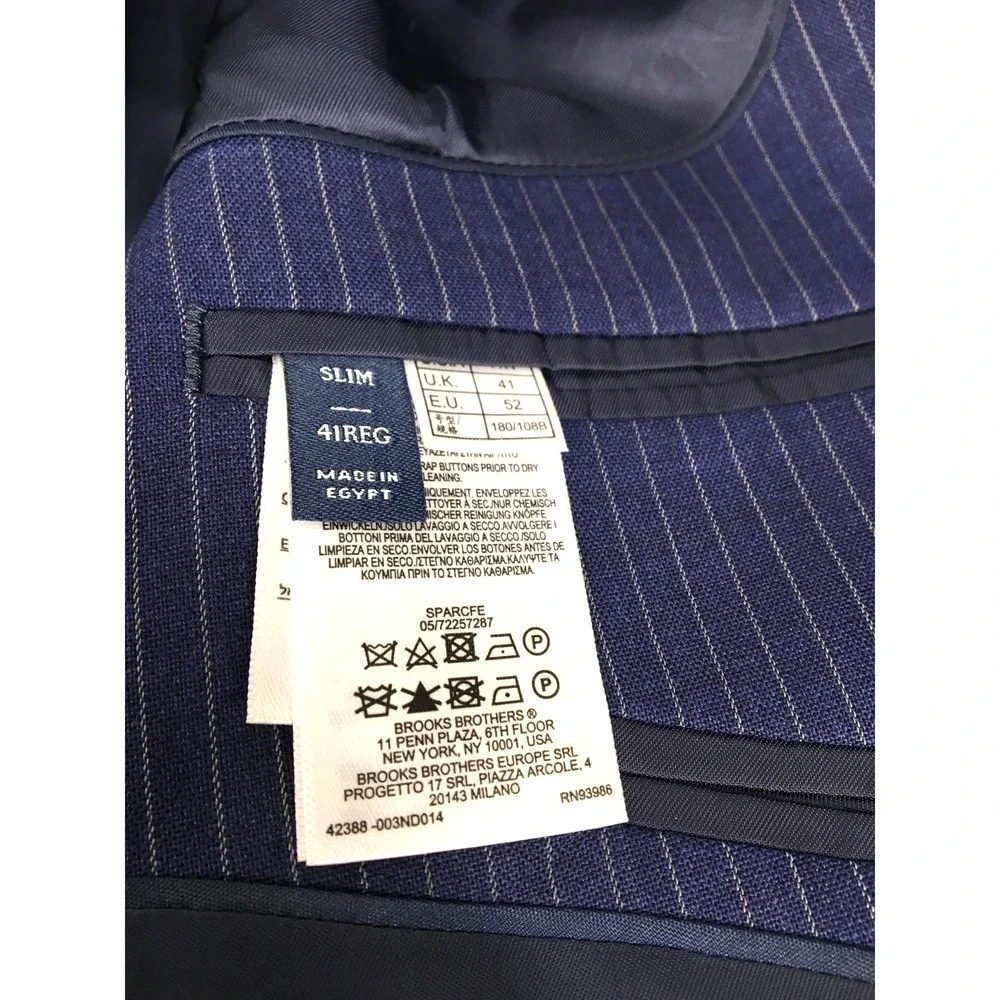 NWOT 40/41R Brooks Brothers Explorer Vitale Barberis Italy 2 Button Blazer Navy